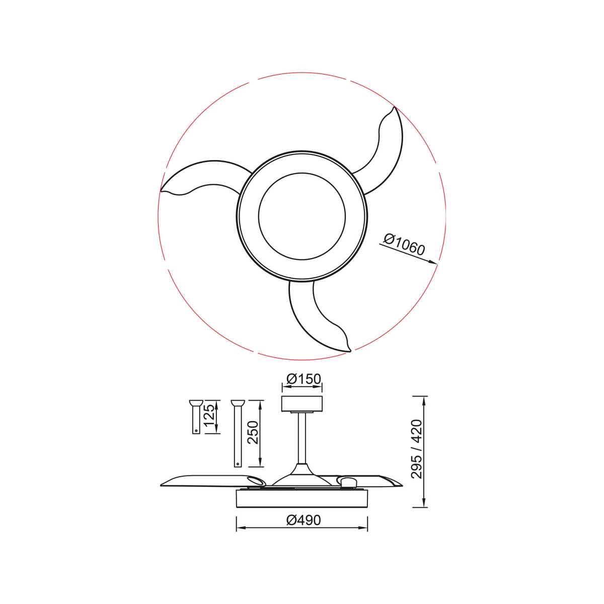 Люстра-вентилятор Mantra NISEKO FAN M 9011 4