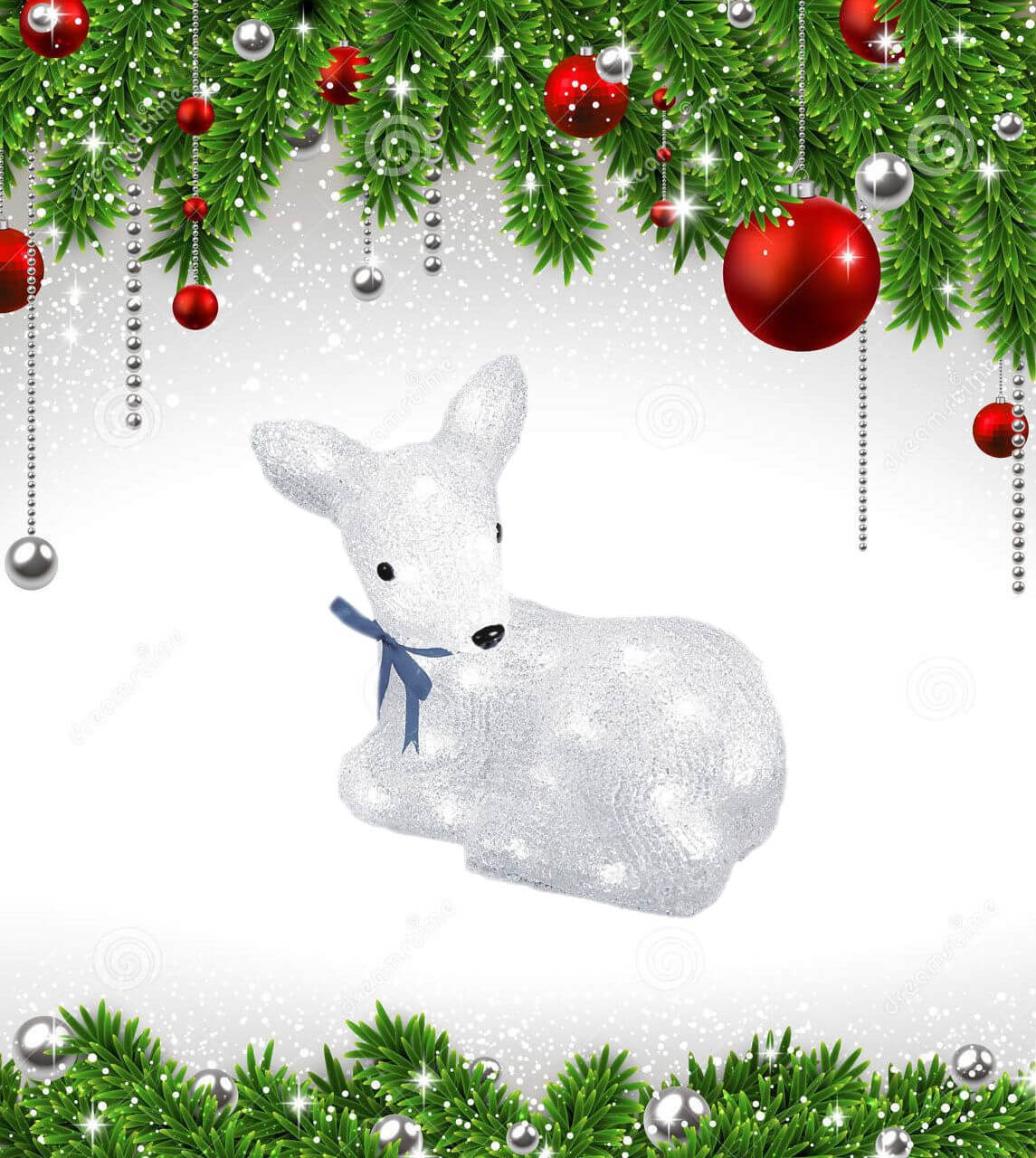 Фигурка светодиодная «Лежащий оленёнок-1» 26x29см Uniel ULD-M2926-040/STA 11031 1