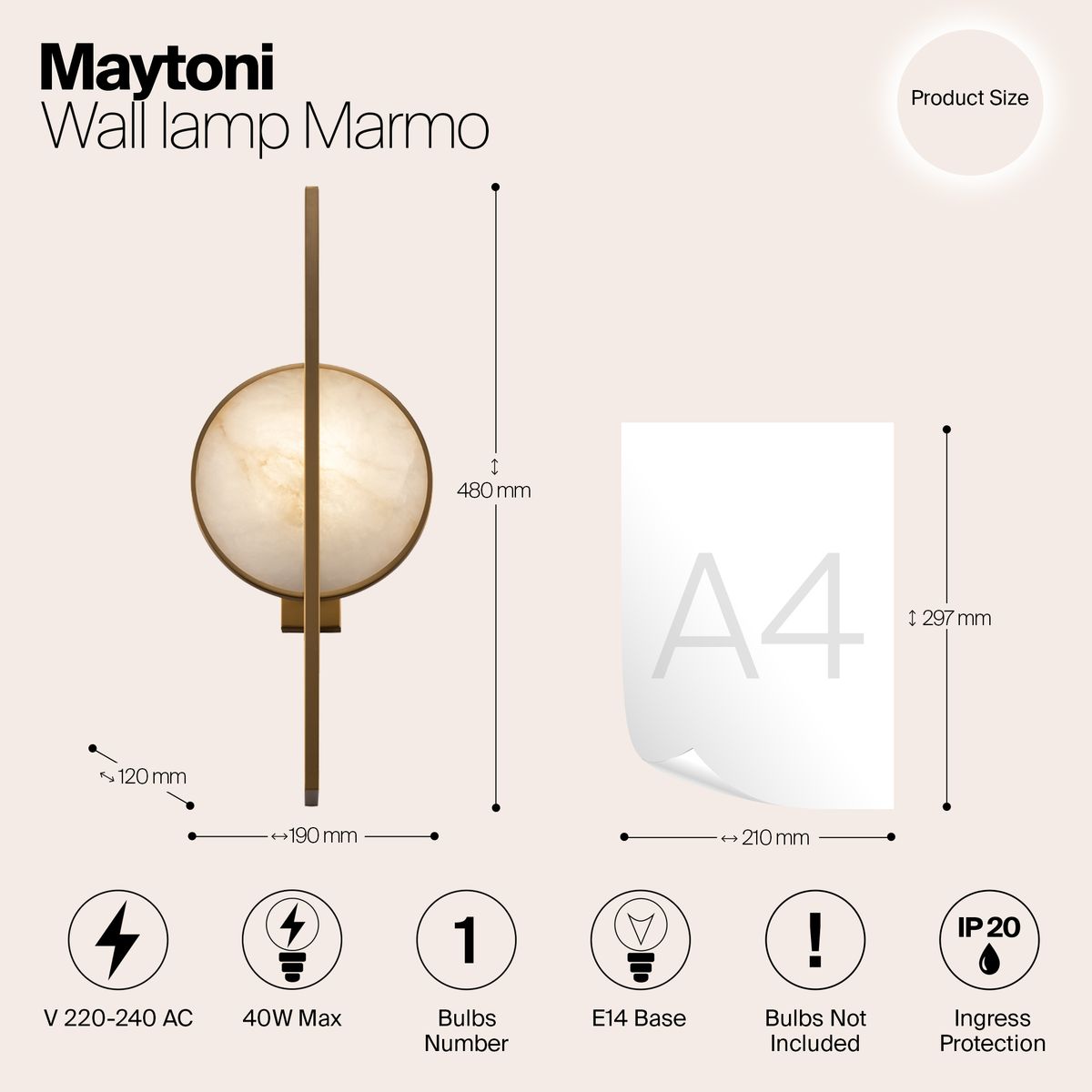 Бра Maytoni Marmo MOD099WL-01G 1