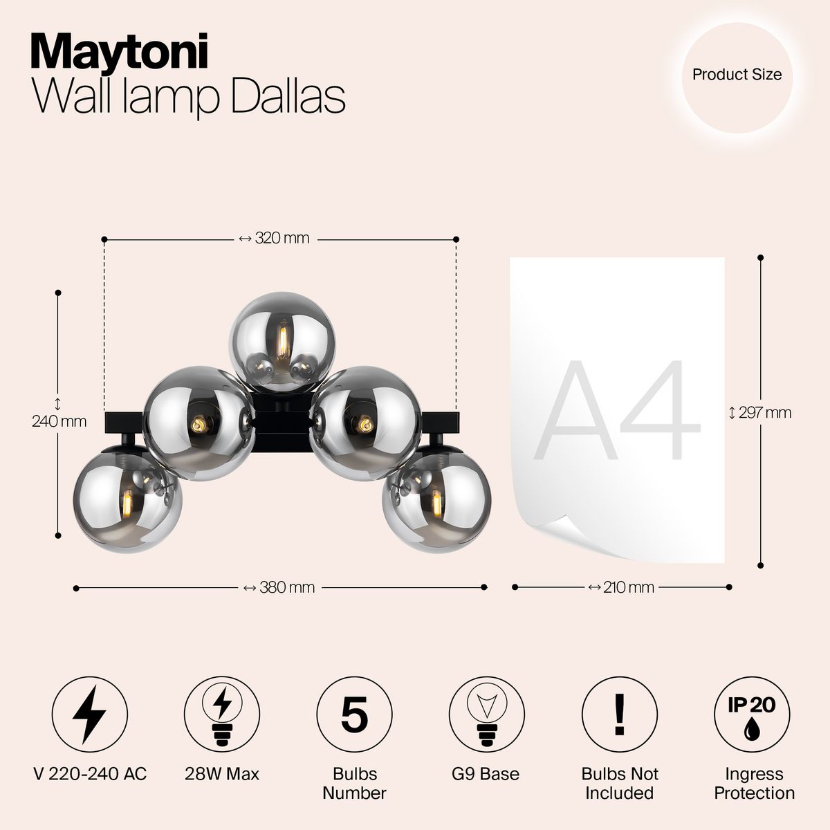 Бра Maytoni Dallas MOD547WL-05B 1
