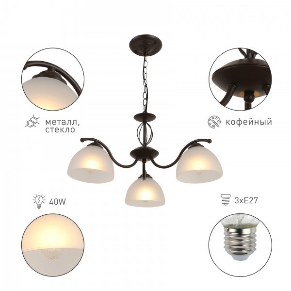 Подвесная люстра Rivoli Jackeline 9141-303 Б0054755 изображение 4 Подвесная люстра Rivoli Jackeline 9141-303 Б0054755 Фото № 4