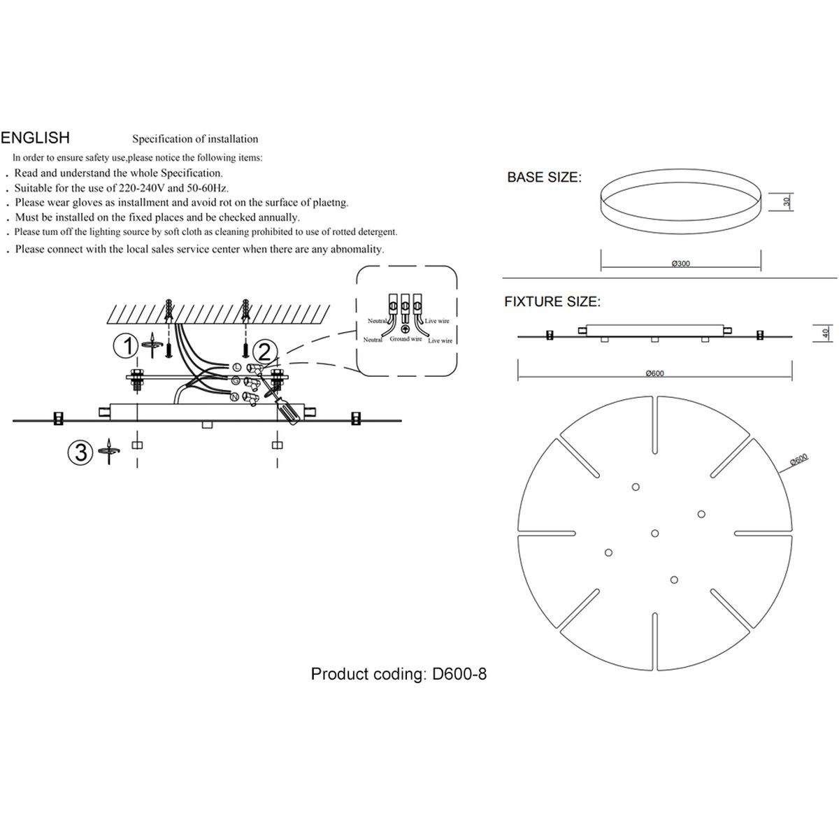 Основа для люстры Crystal Lux D600-8 Chrome 1