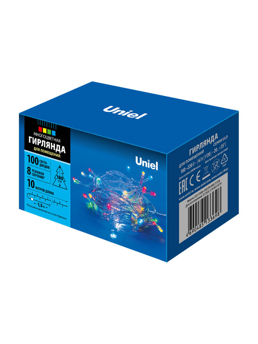Светодиодная гирлянда Uniel 220V разноцветный ULD-S1000-100/DTA Multi IP20 UL-00007199 3