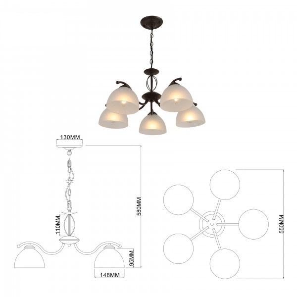 Подвесная люстра Rivoli Jackeline 9141-305 Б0054758 изображение 5 Подвесная люстра Rivoli Jackeline 9141-305 Б0054758 Фото № 5