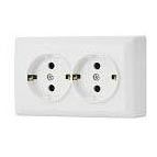 Розетка двойная 2P+E Vesta-Electric Mega белый F00050203BEL