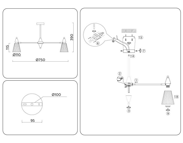 Подвесная люстра Ambrella light High Light LH58116 изображение 12 Подвесная люстра Ambrella light High Light LH58116 Фото № 12