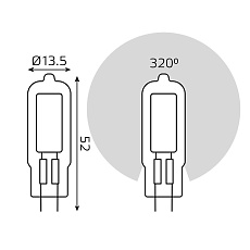 Лампа светодиодная Gauss G4 5.5W 4100K прозрачная 107807205 2