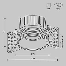 Встраиваемый светодиодный светильник Maytoni Round DL058-12W3K-TRS-BS 5