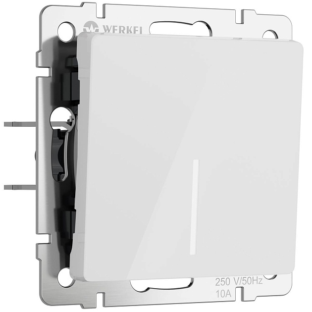 Выключатель Werkel одноклавишный белый акрил W1112141 4690389197260 изображение 1 Выключатель Werkel одноклавишный белый акрил W1112141 4690389197260 Фото № 1