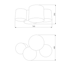 Потолочный светильник TK Lighting 3446 Mona Black/Gold 1
