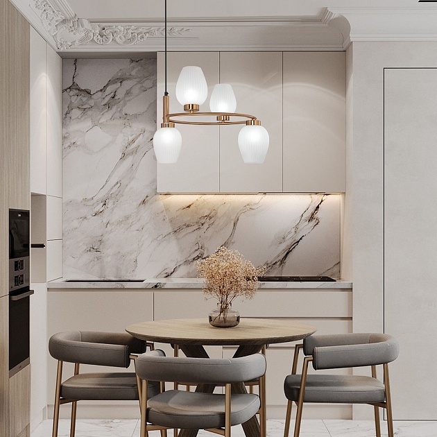 Подвесная люстра Eurosvet Alva 30183/4 латунь изображение 5 Подвесная люстра Eurosvet Alva 30183/4 латунь Фото № 5