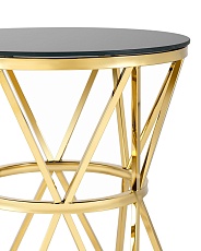 Журнальный стол Stool Group Вива D50 черное стекло/сталь золото УТ000004640 2