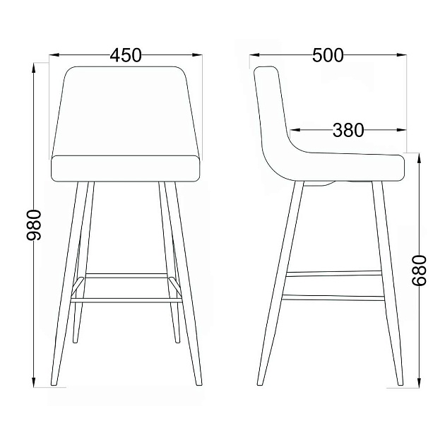 Барный стул AksHome Mia темно-серый, велюр 78868 изображение 2 Барный стул AksHome Mia темно-серый, велюр 78868 Фото № 2