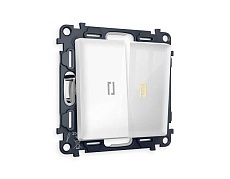 Комплект механизма 2-кл выключателя AMBRELLA VOLT с подсветкой 3200K ALFA Белый глянец QUANT (AP1040, VM115, G11Y)