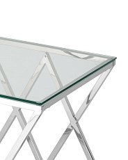 Журнальный стол Stool Group Инсигния 55*55 прозрачное стекло/сталь серебро УТ000001506 1
