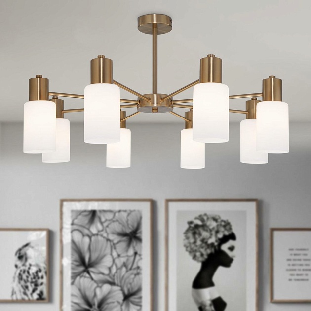 Потолочная люстра Eurosvet Vegga 70160/12 латунь Smart изображение 7 Потолочная люстра Eurosvet Vegga 70160/12 латунь Smart Фото № 7