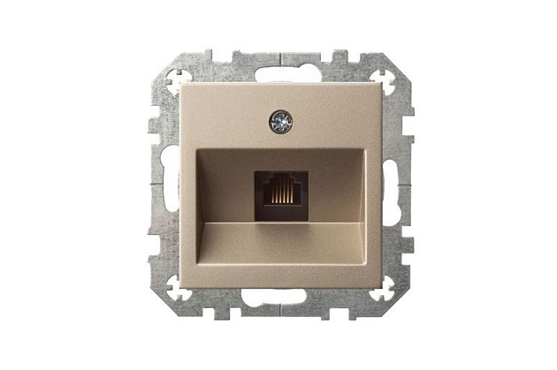 Розетка RJ11 Liregus Epsilon шампань 28-3161 изображение 2 Розетка RJ11 Liregus Epsilon шампань 28-3161 Фото № 2