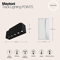 Трековый светодиодный светильник для магнитного шинопровода Maytoni Track lamps TR014-2-10W3K-B 1