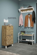 Тумба для обуви Калифорния Хигс ТО01 Дуб вотан/Белый 6008329901 4