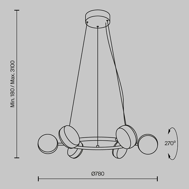 Подвесная светодиодная люстра Maytoni Mind MOD299PL-L60BC3K Фото № 2