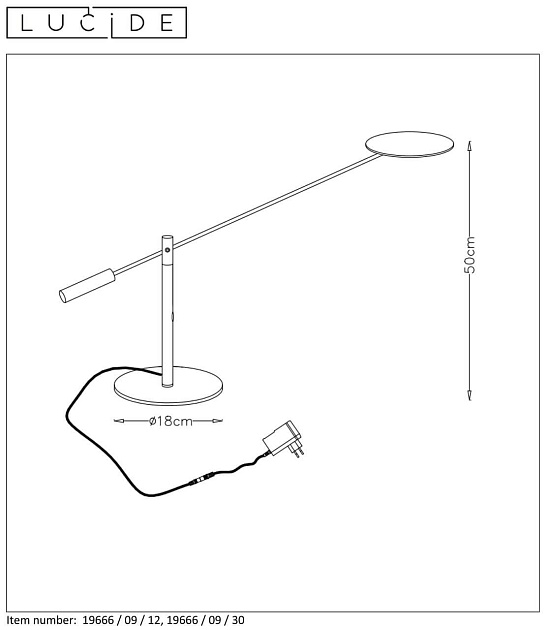 Настольная лампа Lucide Anselmo 19666/09/12 Фото № 8