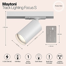 Трековый светильник Maytoni Track Lamps TR020-1-GU10-W 1
