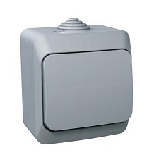 Переключатель одноклавишный проходной Systeme Electric Этюд 10A 250V серый BA10-046C