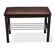 Обувница Sheffilton Альберо SHT-B2 венге/коричневый/алюм.метал 7097127202 1