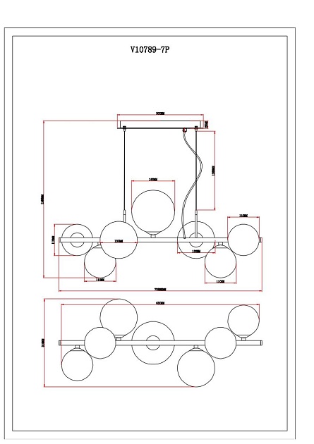 Подвесная люстра Moderli Renny V10789-7P Фото № 2