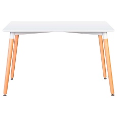 Стол обеденный DOBRIN SERRA WIDE (ножки светлый бук, столешница белая) 04-TD-LMZL SERRA WIDE 4