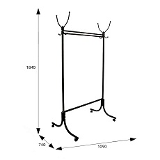 Гардеробная вешалка на колесах Мебелик М 13 000197 2