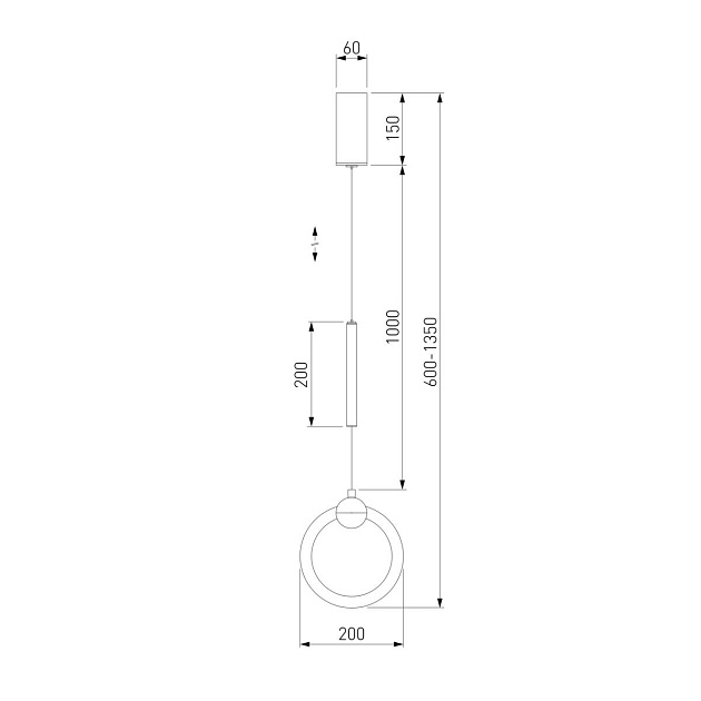 Подвесной светодиодный светильник Eurosvet Rim 90165/1 золото Фото № 2