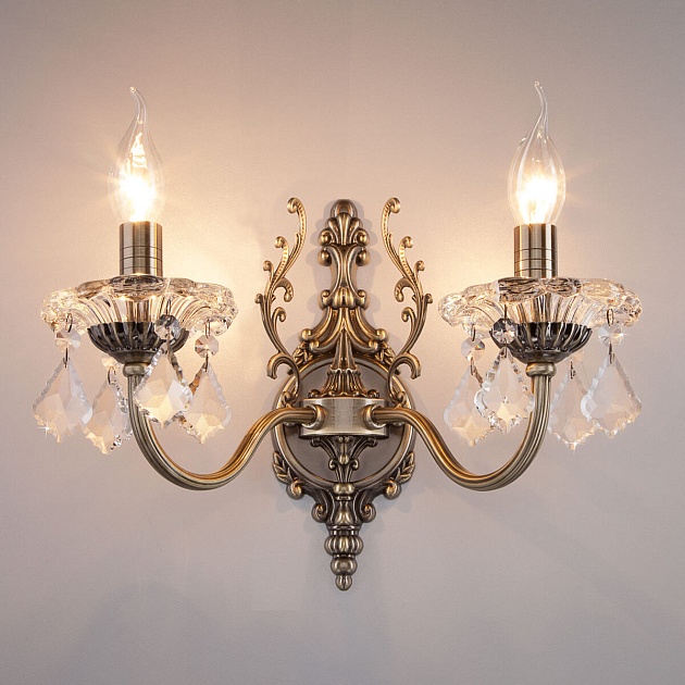 Бра Eurosvet 3281/2 античная бронза/прозрачный хрусталь Strotskis изображение 4 Бра Eurosvet 3281/2 античная бронза/прозрачный хрусталь Strotskis Фото № 4