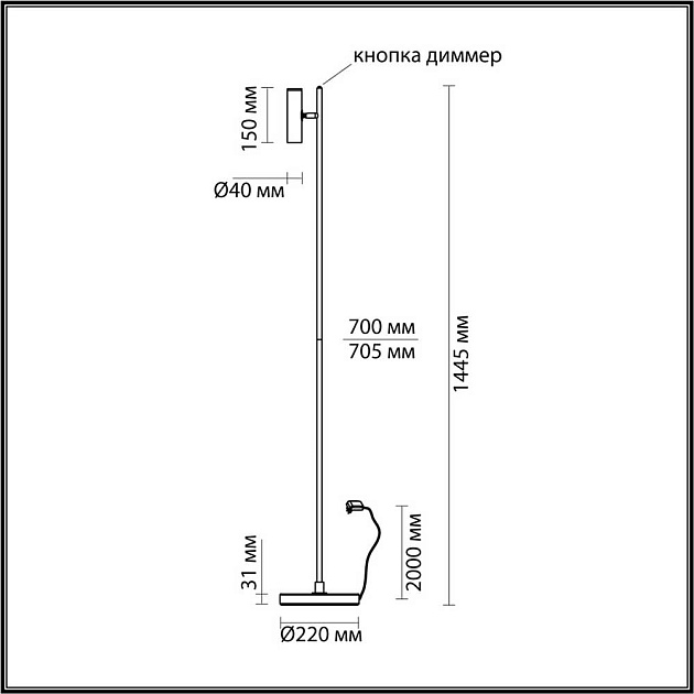 Торшер Odeon Light Hightech Mali 6643/5FL изображение 6 Торшер Odeon Light Hightech Mali 6643/5FL Фото № 6