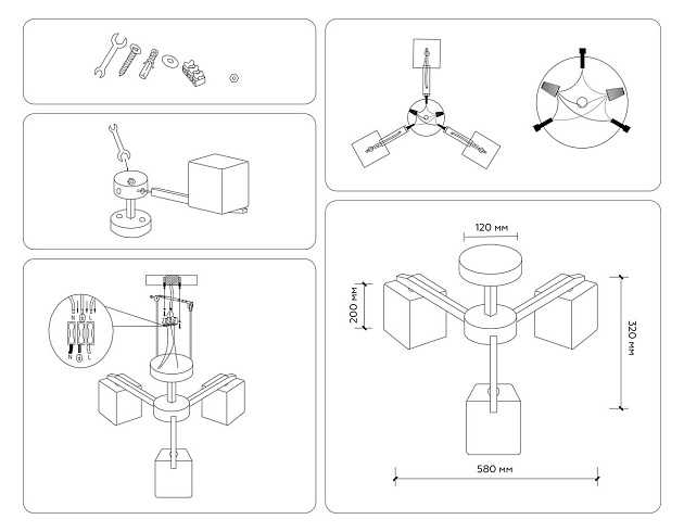 Потолочная люстра Ambrella light Traditional Loft TR83115 изображение 3 Потолочная люстра Ambrella light Traditional Loft TR83115 Фото № 3