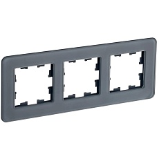 BRITE Рамка 3-местная РУ-3-2-Бр стекло графит RE IEK BR-M32-G-41-K53