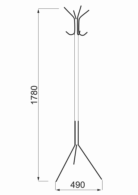 Напольная вешалка AksHome Lyra белый, металл 77655 Фото № 2