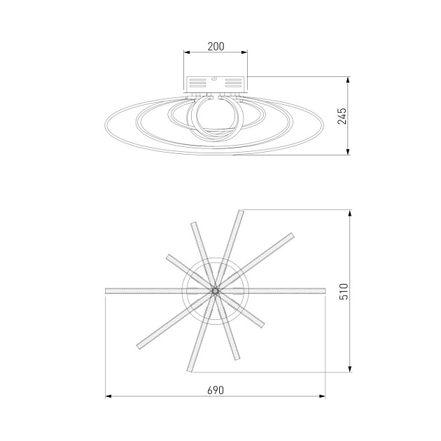 Потолочный светодиодный светильник Eurosvet Evia 90100/5 хром изображение 2 Потолочный светодиодный светильник Eurosvet Evia 90100/5 хром Фото № 2
