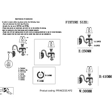 Бра Crystal Lux Princess AP2 2