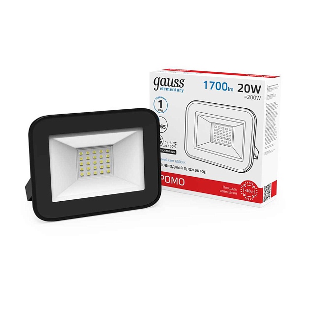 Прожектор светодиодный Gauss 20W 613100320 Фото № 2