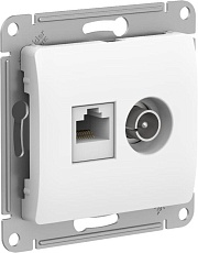 Розетка компьютерная RJ45/TV Systeme Electric Glossa 5e кат UTP белая GSL000189