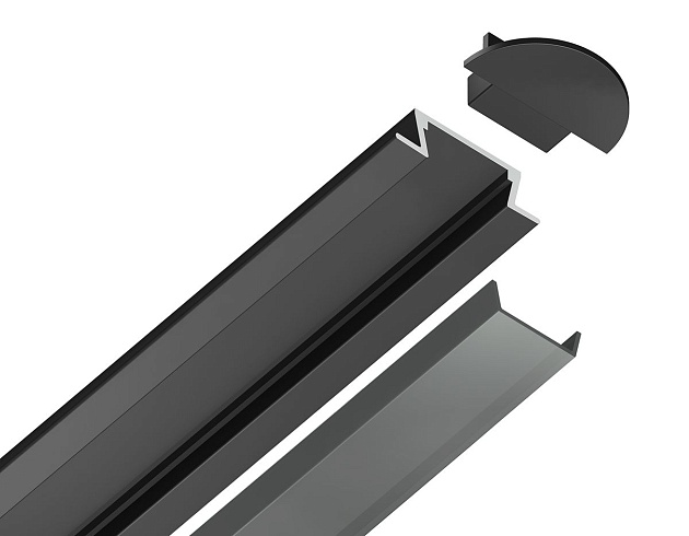 Встраиваемый профиль с рассеивателем Ambrella Illumination GP1001BK/BK изображение 5 Встраиваемый профиль с рассеивателем Ambrella Illumination GP1001BK/BK Фото № 5