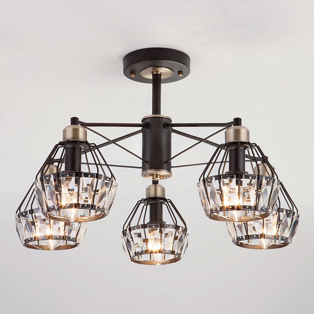 Потолочная люстра Eurosvet 70075/5 черный изображение 1 Потолочная люстра Eurosvet 70075/5 черный Фото № 1