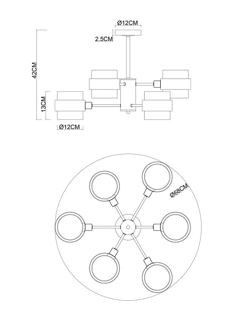 Потолочная люстра Arte Lamp Carlo A8205SP-6BK Фото № 2