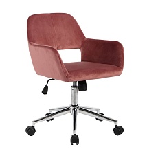 Поворотное кресло Stool Group Ross велюр розовый ROSS CHROME VELVET ROSE