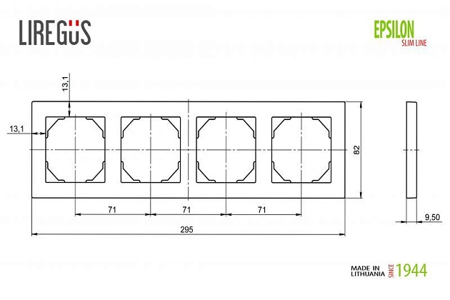 Рамка 4-постовая Liregus Epsilon антрацит 28-1204 изображение 2 Рамка 4-постовая Liregus Epsilon антрацит 28-1204 Фото № 2