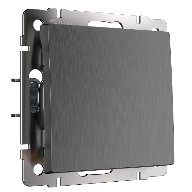 Выключатель одноклавишный проходной Werkel графит рифленый W1112004 4690389158391 Фото № 1