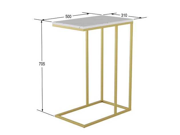 Приставной стол Мебелик Агами Голд 006676 изображение 3 Приставной стол Мебелик Агами Голд 006676 Фото № 3