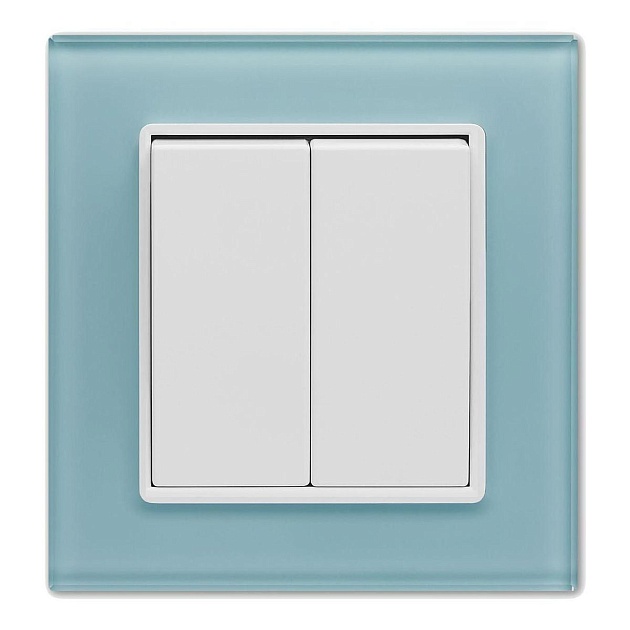 Выключатель двухклавишный Vesta-Electric Exclusive Blue голубой FVK050101SIN изображение 1 Выключатель двухклавишный Vesta-Electric Exclusive Blue голубой FVK050101SIN Фото № 1