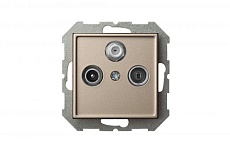 ТВ-розетка проходная TV/R/SAT Liregus Epsilon шампань 28-3147 3